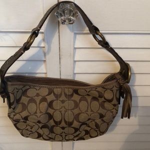Brown and tan coach bag